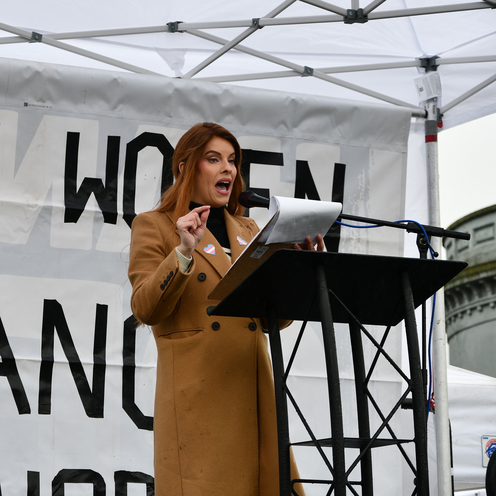 Danni speaking at Seattle Women's March, 2026